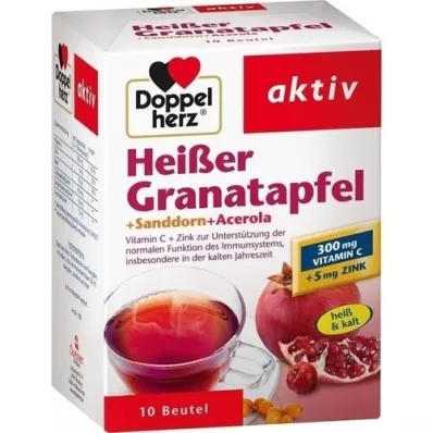 DOPPELHERZ karstais granātābols+seabuckthorn+acerola, 10 gab