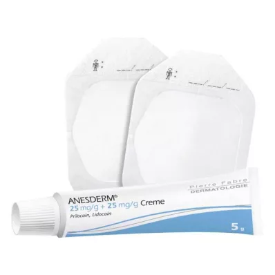 ANESDERM 25 mg/g + 25 mg/g krēms + plāksteris, 5 g ANESDERM 25 mg/g + 25 mg/g krēms + plāksteris, 5 g