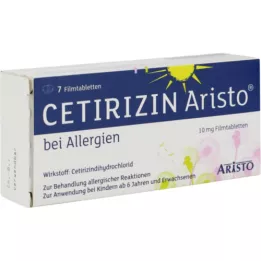 CETIRIZIN Aristo alerģijām 10 mg apvalkotās tabletes, 7 gab