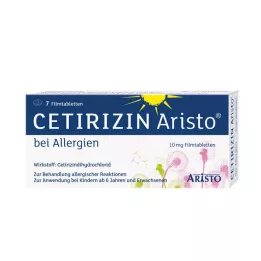 Cetirizine Aristo alerģijām 10 mg apvalkotās tabletes, 7 gab