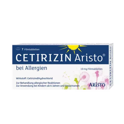 Cetirizine Aristo alerģijām 10 mg apvalkotās tabletes, 7 gab Cetirizine Aristo alerģijām 10 mg apvalkotās tabletes, 7 gab