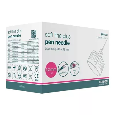 Klinion Soft fine plus kanulas 12mm 29G 0.33mm, 110 gab
