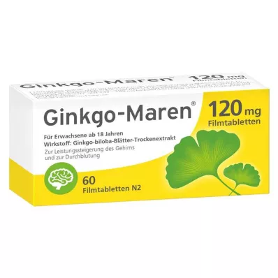 GINKGO-MAREN 120 mg apvalkotās tabletes, 60 gab GINKGO-MAREN 120 mg apvalkotās tabletes, 60 gab