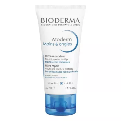 Bioderma Atoderm Mains roku krēms sausām un raupjām rokām un nagiem, 50 ml Bioderma Atoderm Mains roku krēms sausām un raupjām rokām un nagiem, 50 ml