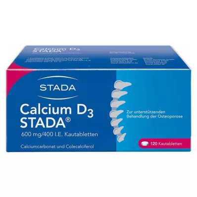 CALCIUM D3 STADA 600 mg/400 I.U. košļājamās tabletes, 120 kapsulas CALCIUM D3 STADA 600 mg/400 I.U. košļājamās tabletes, 120 kapsulas