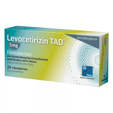 Levocetirizine TAD® 5 mg apvalkotās tabletes, 20 gab