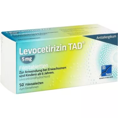 LEVOCETIRIZIN TAD 5 mg apvalkotās tabletes, 50 gab