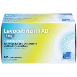 LEVOCETIRIZIN TAD 5 mg apvalkotās tabletes, 100 gab