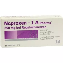 NAPROXEN-1A Pharma 250 mg tabletes menstruāciju sāpēm, 20 gab