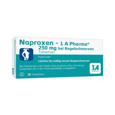 NAPROXEN-1A Pharma 250 mg tabletes menstruāciju sāpēm, 20 gab NAPROXEN-1A Pharma 250 mg tabletes menstruāciju sāpēm, 20 gab