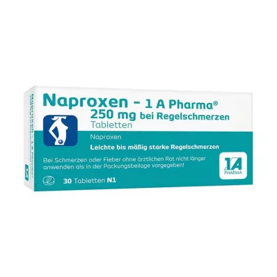 NAPROXEN-1A Pharma 250 mg tabletes menstruāciju sāpēm, 30 gab NAPROXEN-1A Pharma 250 mg tabletes menstruāciju sāpēm, 30 gab