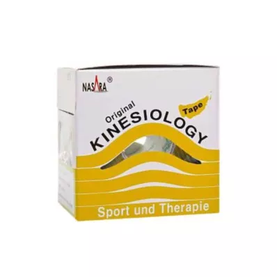 Nasara Kinesio Tape 5 cm x 5 m dzeltena iesk. dozatora kaste, 1 gab