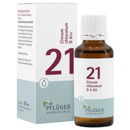 Biochemistry Pflueger 21 Zincum chloratum D 6 pilieni, 30 ml