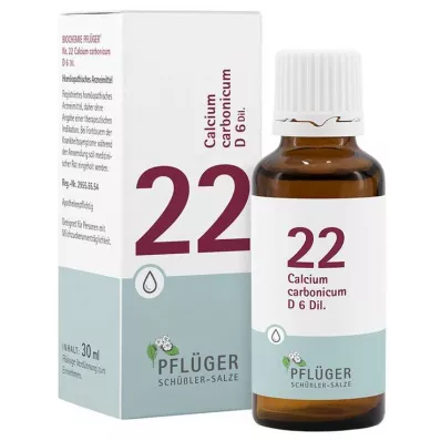 Biochemistry Pflueger 22 Calcium carbonicum D 6 pilieni, 30 ml