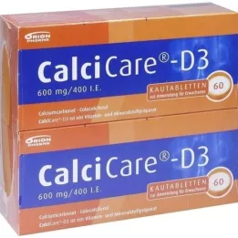 CALCICARE D3 košļājamās tabletes, 120 kapsulas