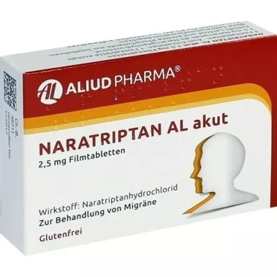NARATRIPTAN AL akūtas 2,5 mg apvalkotās tabletes, 2 gab