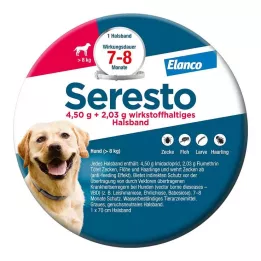 SERESTO 4.50g + 2.03g apkakle suņiem no 8kg, 1 gab