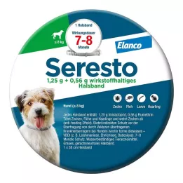 SERESTO 1.25g + 0.56g apkakle suņiem līdz 8kg, 1 gab
