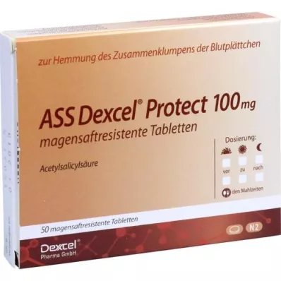 ASS Dexcel Protect 100 mg zarnās apvalkotās tabletes, 50 gab