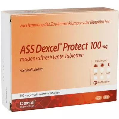 ASS Dexcel Protect 100 mg zarnās apvalkotās tabletes, 100 gab