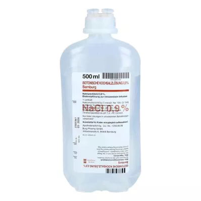 Izotoniskais sāls šķīdums 0,9% PE-infūzijas šķīdums, 10X500 ml Izotoniskais sāls šķīdums 0,9% PE-infūzijas šķīdums, 10X500 ml