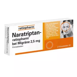 NARATRIPTAN-ratiopharm migrēnai apvalkotās tabletes, 2 gab
