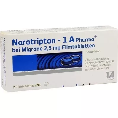 NARATRIPTAN-1A Pharma migrēnai 2,5 mg apvalkotās tabletes, 2 gab
