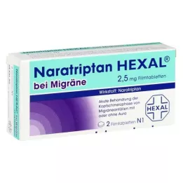 NARATRIPTAN HEXAL migrēnai 2,5 mg apvalkotās tabletes, 2 gab