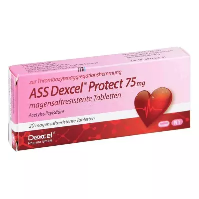ASS Dexcel Protect 75 mg zarnās apvalkotās tabletes, 20 gab