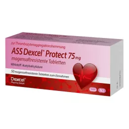 ASS Dexcel Protect 75 mg zarnās apvalkotās tabletes, 50 gab