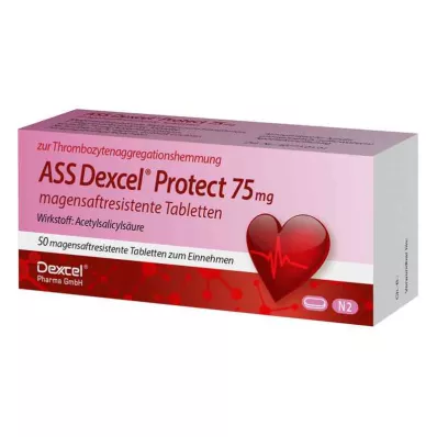 ASS Dexcel Protect 75 mg zarnās apvalkotās tabletes, 50 gab