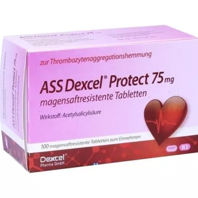 ASS Dexcel Protect 75 mg zarnās apvalkotās tabletes, 100 gab