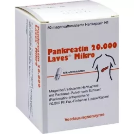 PANKREATIN 20.000 Laves Mikro kuņģa sulas cietās kapsulas, 50 gab