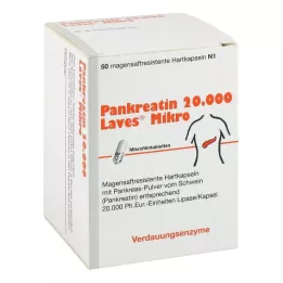 PANKREATIN 20.000 Laves Mikro kuņģa sulas cietās kapsulas, 50 gab
