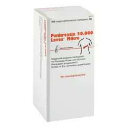 PANKREATIN 20.000 Laves Mikro kuņģa sulas cietās kapsulas, 100 gab