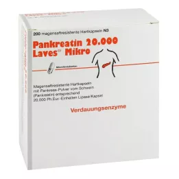 PANKREATIN 20.000 Laves Mikro kuņģa sulas cietās kapsulas, 200 gab