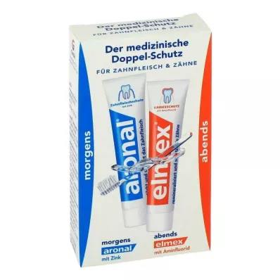 Aronal un Elmex Mini dubultās aizsardzības zobu pasta, 2X12 ml Aronal un Elmex Mini dubultās aizsardzības zobu pasta, 2X12 ml