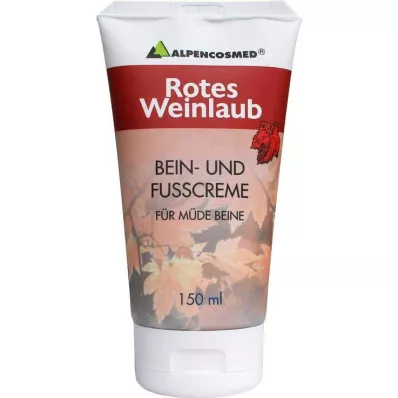 ALPENCOSMED Sarkano vīnogulāju lapu krēms kājām un pēdām, 150 ml ALPENCOSMED Sarkano vīnogulāju lapu krēms kājām un pēdām, 150 ml