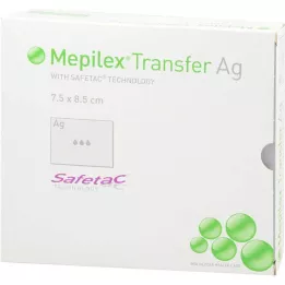 MEPILEX Transfer Ag putu pārsējs 7,5x8,5 cm sterils, 10 gab