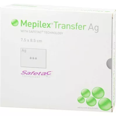 Mepilex Transfer Ag putu pārsējs 7,5x8,5cm, 10 gab
