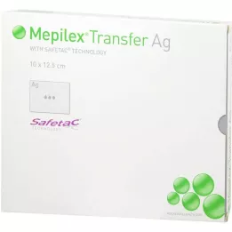 MEPILEX Transfer Ag putu pārsējs 10x12,5 cm sterils, 5 gab
