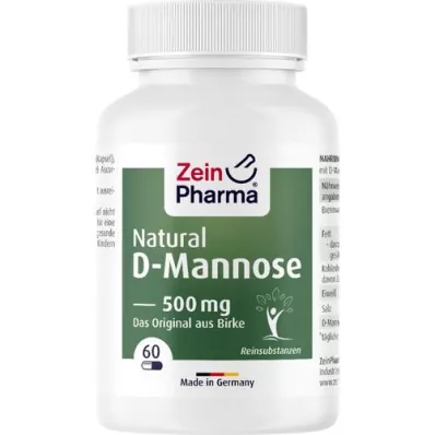NATURAL D-mannoze 500 mg kapsulas, 60 kapsulas