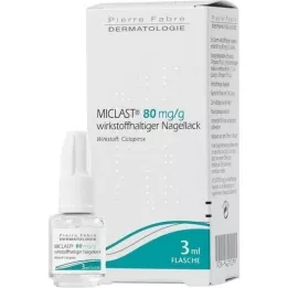 MICLAST 80 mg/g nagu lakas, kas satur aktīvo vielu, 3 ml