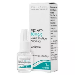 MICLAST 80 mg/g nagu lakas, kas satur aktīvo vielu, 3 ml