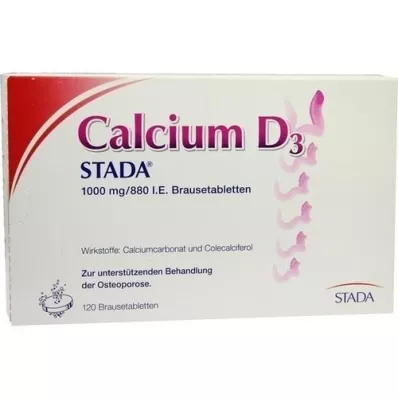CALCIUM D3 STADA 1000 mg/880 I.U. putojošas tabletes, 120 gab