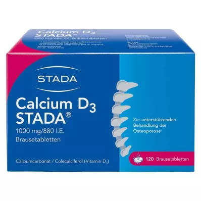 CALCIUM D3 STADA 1000 mg/880 I.U. putojošas tabletes, 120 gab