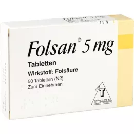 FOLSAN 5 mg tabletes, 50 gab