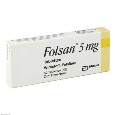 Folsan 5 mg tabletes, 50 gab