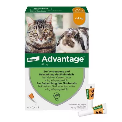 ADVANTAGE 40 mg šķīdums maziem kaķiem/maliem dekoratīvajiem trušiem, 4X0,4 ml ADVANTAGE 40 mg šķīdums maziem kaķiem/maliem dekoratīvajiem trušiem, 4X0,4 ml