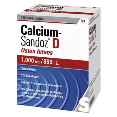 CALCIUM SANDOZ D Osteo intens košļājamās tabletes, 120 kapsulas CALCIUM SANDOZ D Osteo intens košļājamās tabletes, 120 kapsulas
